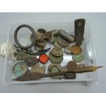 Assorted metal detector findings, coins, etc.