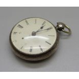 A silver fusee pocket watch