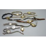 A collection of lady's wristwatches