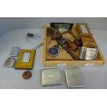 Wooden items, lighters and cigarette cases