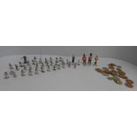 Model soldiers including Britains, and a collection of coins