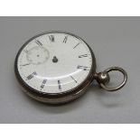 A silver fusee pocket watch