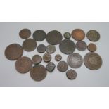 Assorted old bronze coins