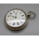 A silver fusee pocket watch