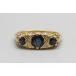 An 18ct gold, sapphire and diamond ring, 3.65g, M