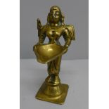 A brass model of Meenakshi, Indian Goddess, 16cm