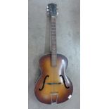 A 1963 Hofner Congress guitar, cognac burst finish, label inside