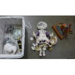 An Isle of Wight Dolly Mixtures by Carol Bowen figure of a doll, a horn handle magnifying glass