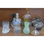 A collection of glassware including Wedgwood, Dartington and Scandinavian