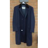 An Aquascutum Crombie style coat with velvet collar