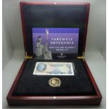 The London Mint, Farewell Britannia 2010 coin and Banknote Tribute set, .958 silver layered with