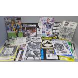 Football memorabilia; thirty different format Notts County home programmes, 1960's onwards