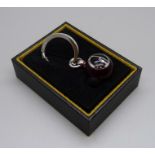 A Dunhill silver key ring, boxed