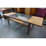 A G-Plan Fresco teak and glass topped coffee table