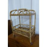 A vintage Italian bamboo trolley, manner of Franco Albini