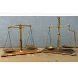 Two sets of vintage Avery weighing scales