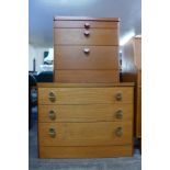 A Stag teak chest of drawers and a bedside chest