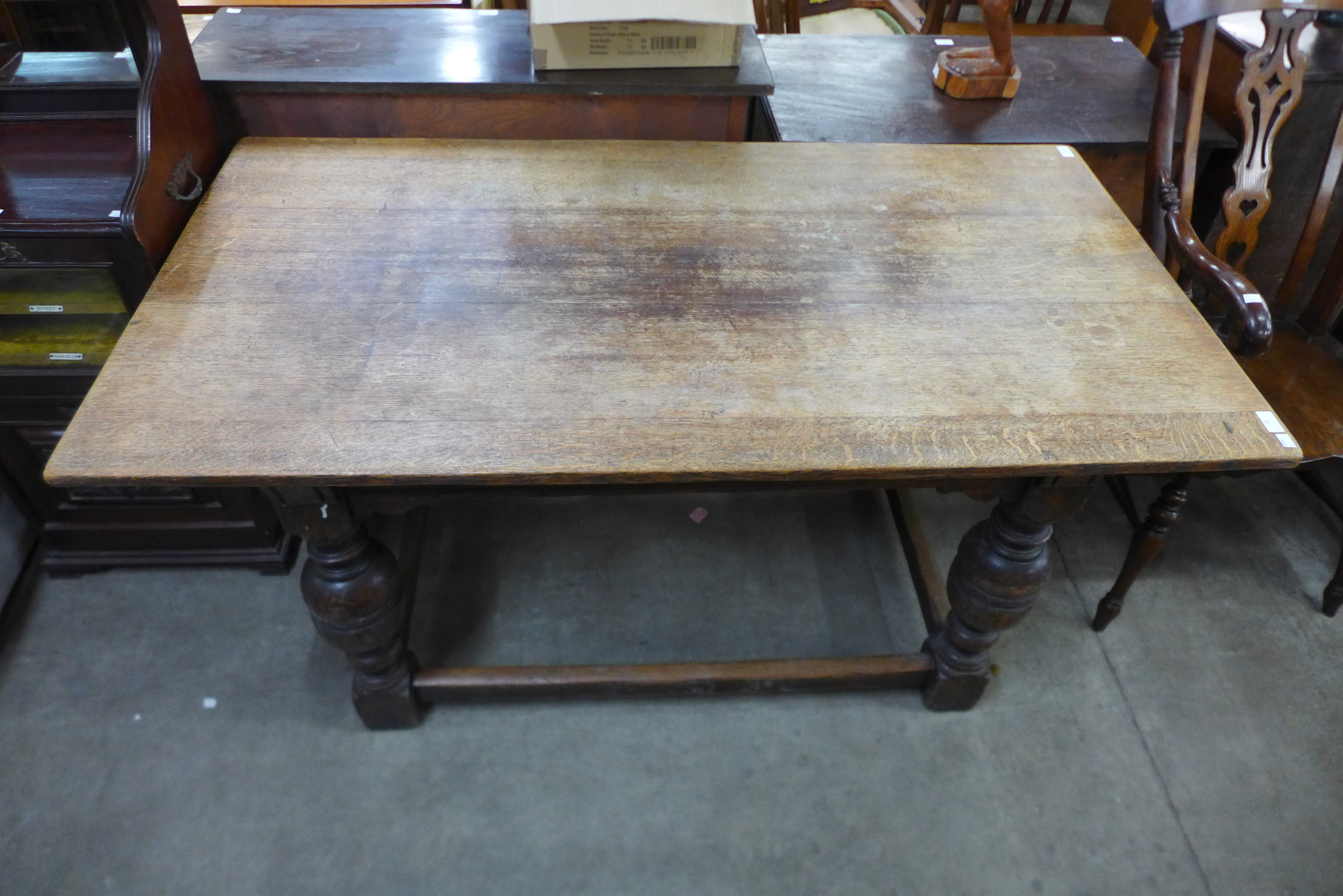 A 17th Century style oak refectory table - Image 2 of 2