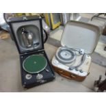 A Decca Junior portable record player and one other