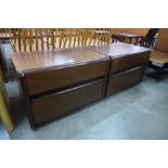 A pair of German Erste Klasse Wohnkomfort ash bedside chests