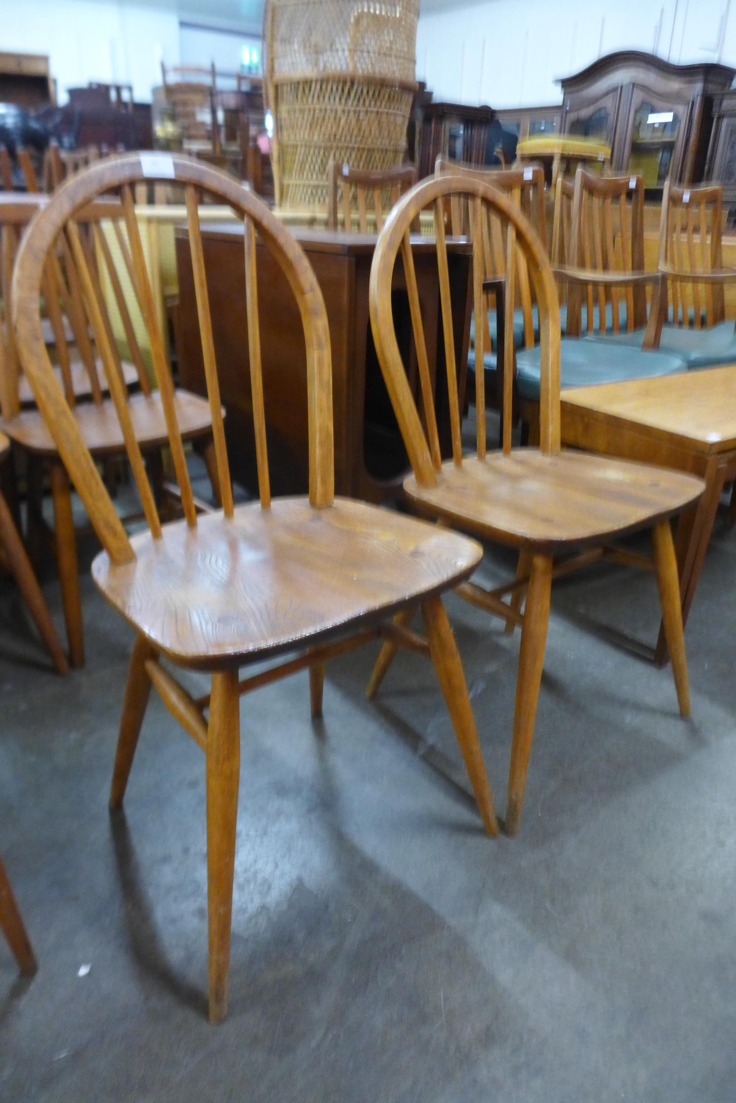 A pair of Ercol Blonde elm and beech Windsor chairs - Image 2 of 2