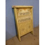 A vintage hand painted advertising sign, 'Painted Furniture'