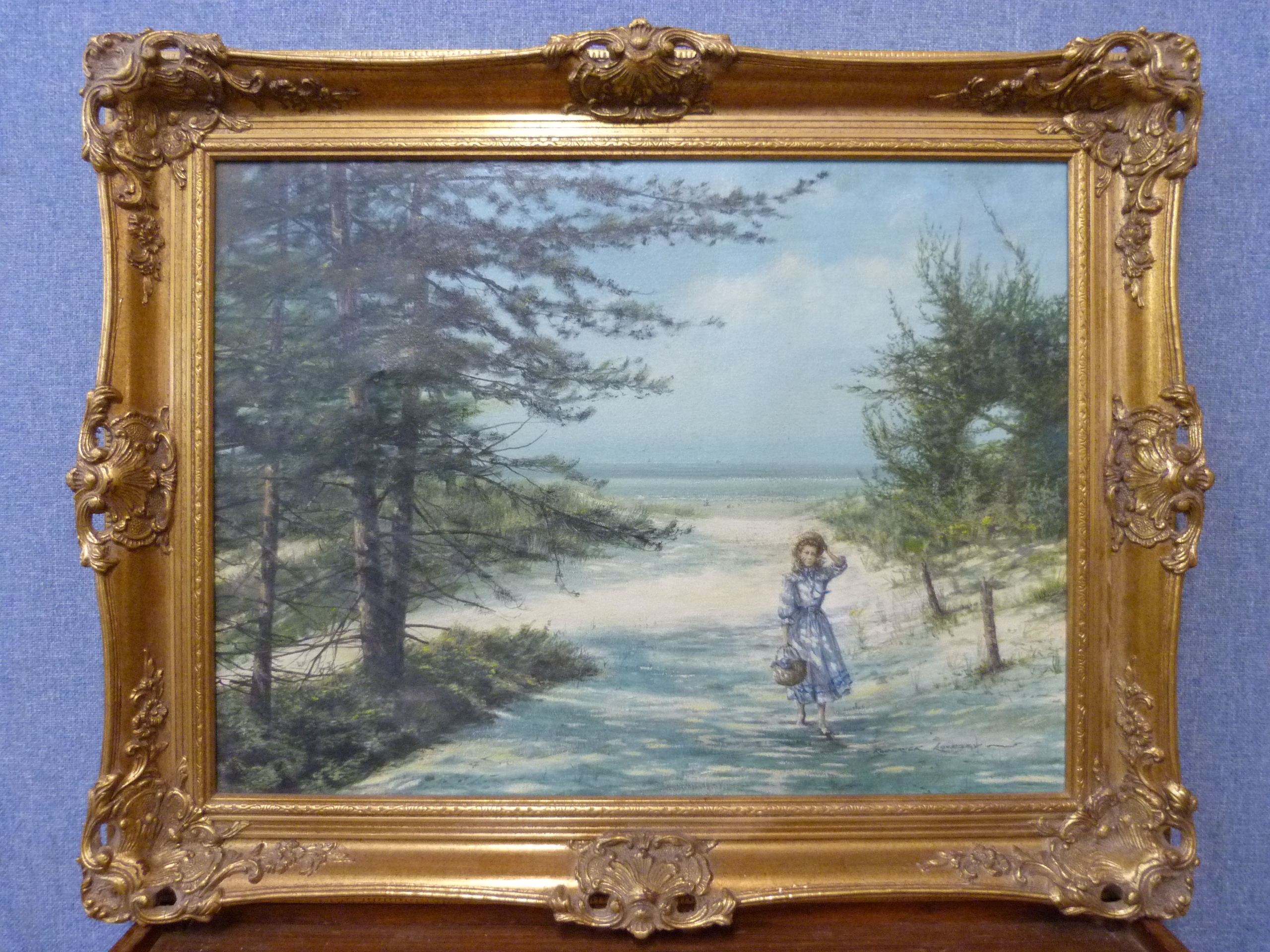 Roderick Lovesey, Sally, The Dunes, Wells, oil on canvas, framed