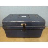 A painted steamer trunk