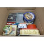 A box of vintage tins **PLEASE NOTE THIS LOT IS NOT ELIGIBLE FOR POSTING AND PACKING**