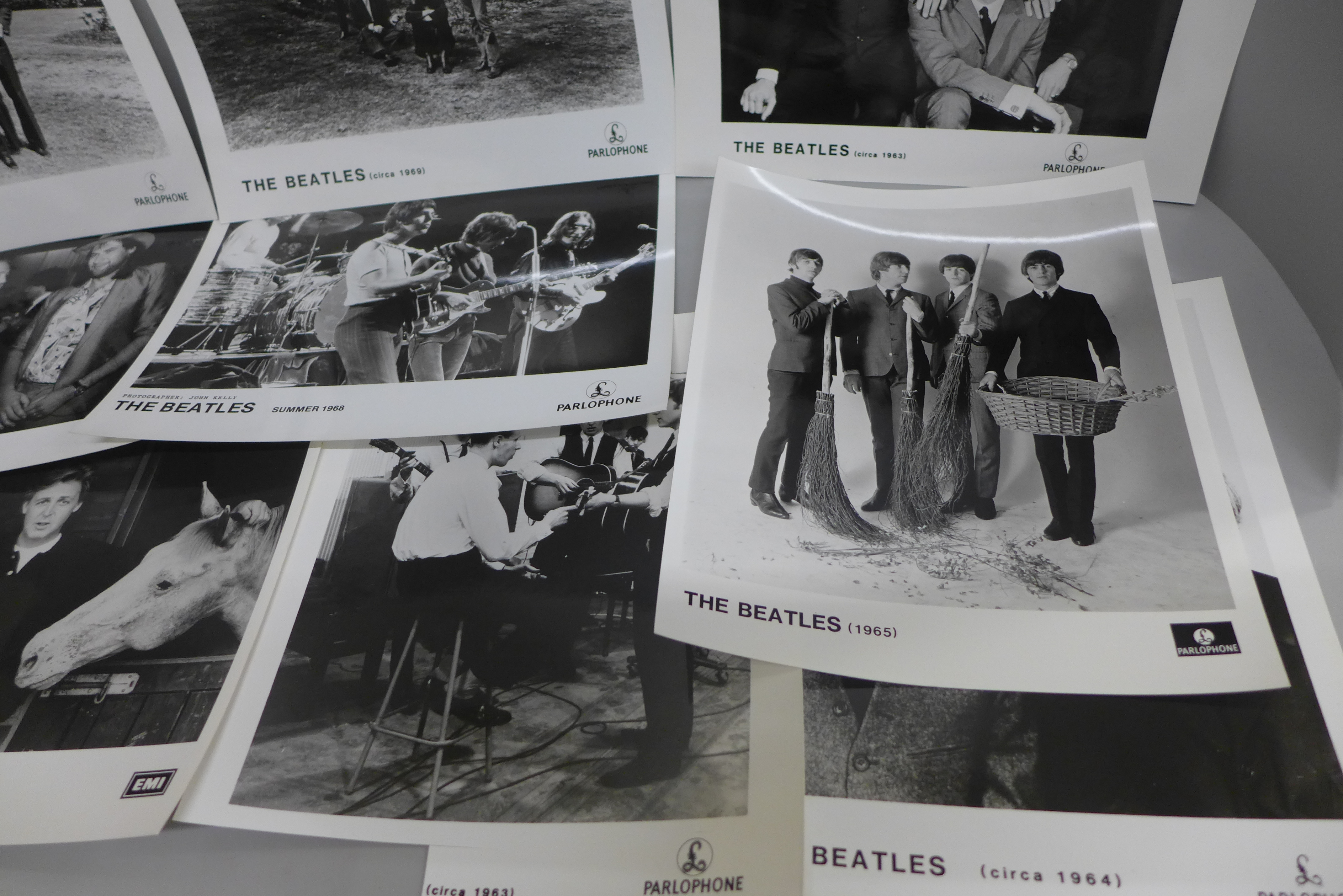 Eight The Beatles and two Paul McCartney original EMI promotional photographs - Image 3 of 4