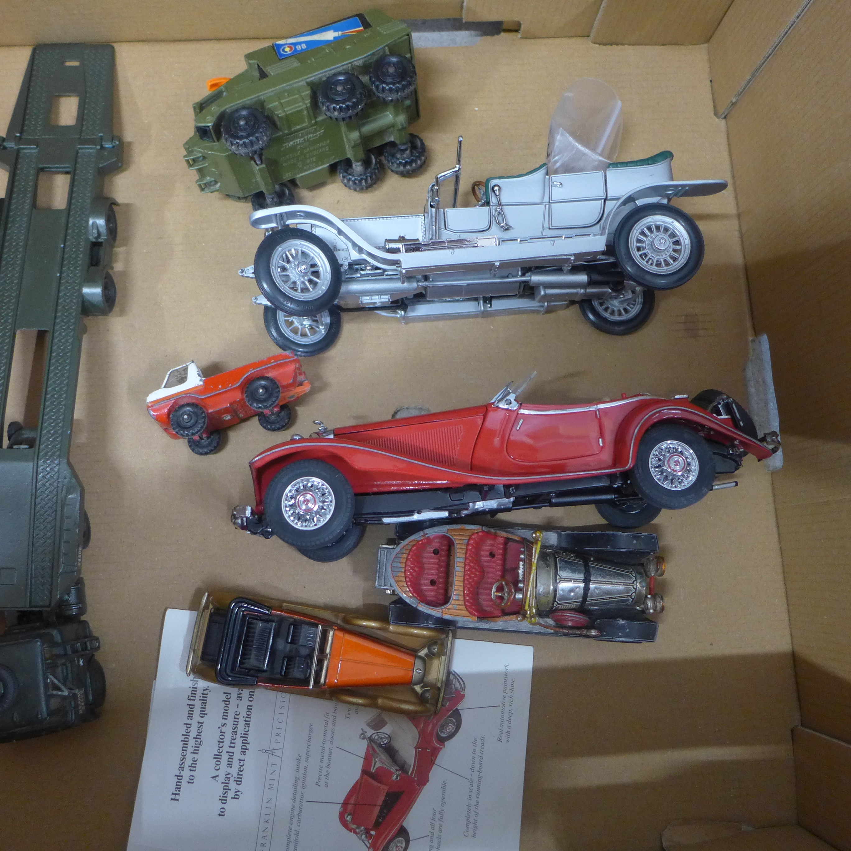 Model vehicles including Corgi, Matchbox and two Franklin Mint (one with loose lamps) - Image 3 of 3