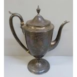 A George III silver coffee pot, London 1791, 1023g,