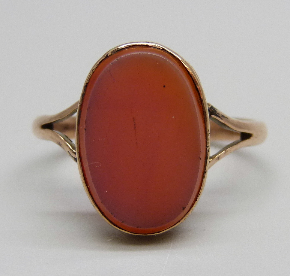 A vintage 9ct rose gold signet ring, 2.5g, Q