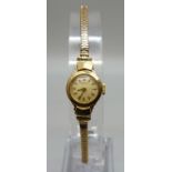 A lady's 9ct gold Rodania wristwatch, total weight 15.2g