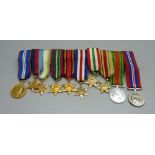 A replica miniature medal group