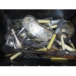 A collection of plated cutlery and utensils **PLEASE NOTE THIS LOT IS NOT ELIGIBLE FOR POSTING AND