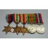 A WWII group of five medals