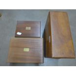 Three wooden boxes **PLEASE NOTE THIS LOT IS NOT ELIGIBLE FOR POSTING AND PACKING**