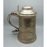 A George III silver tankard, London 1791, possibly John King, bears 1880's inscriptions, 'Little