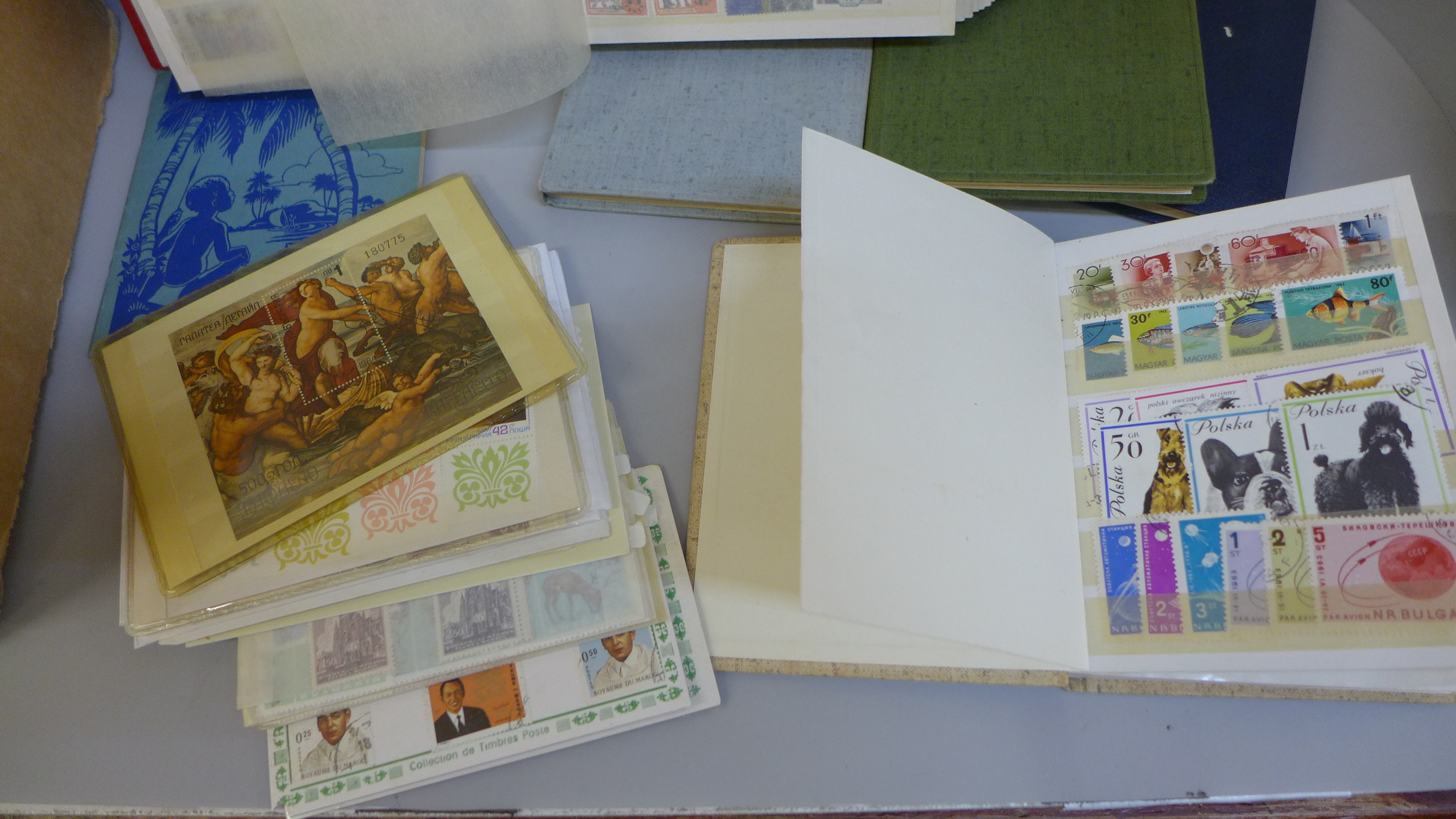 Stamps; a box of stamps in nine medium and small stock books and covers - Image 3 of 3