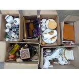 Six boxes of assorted china and household items **PLEASE NOTE THIS LOT IS NOT ELIGIBLE FOR POSTING