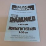 The Damned original flyer, Apollo Manchester, Monday 10th December (1979)