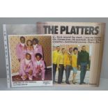 Music memorabilia; signed publicity photograph for The Platters together with French pressing of '