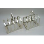 A pair of silver toast racks, Sheffield 1932, by Viners, 228g