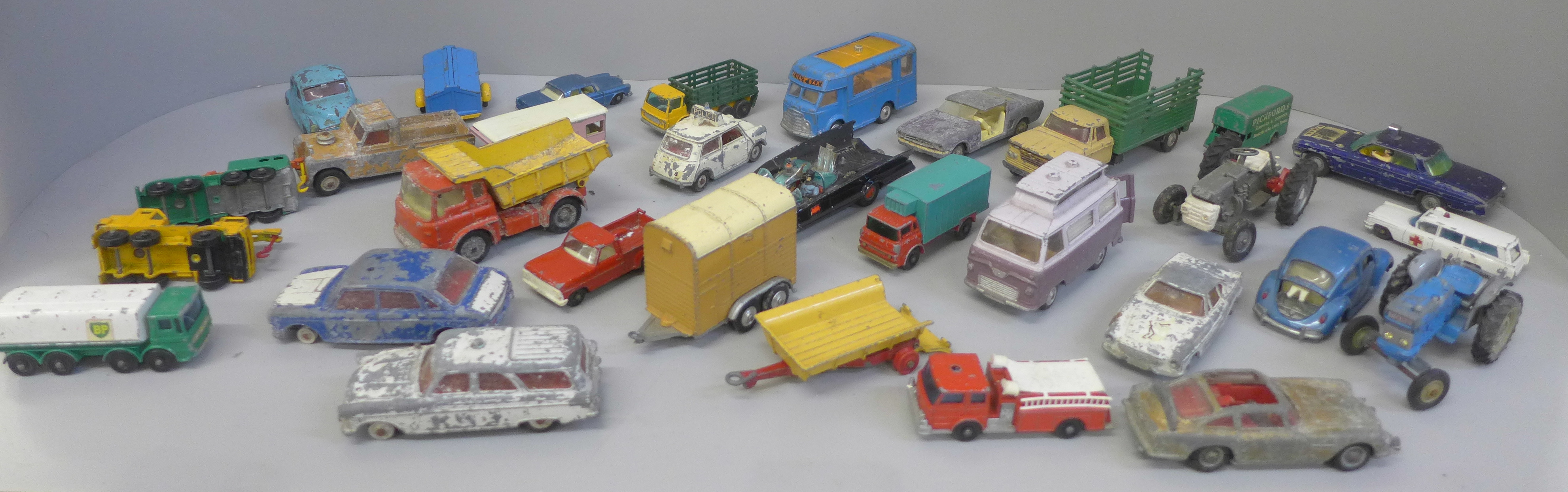 Corgi, Dinky and Matchbox die-cast model vehicles, playworn and a/f