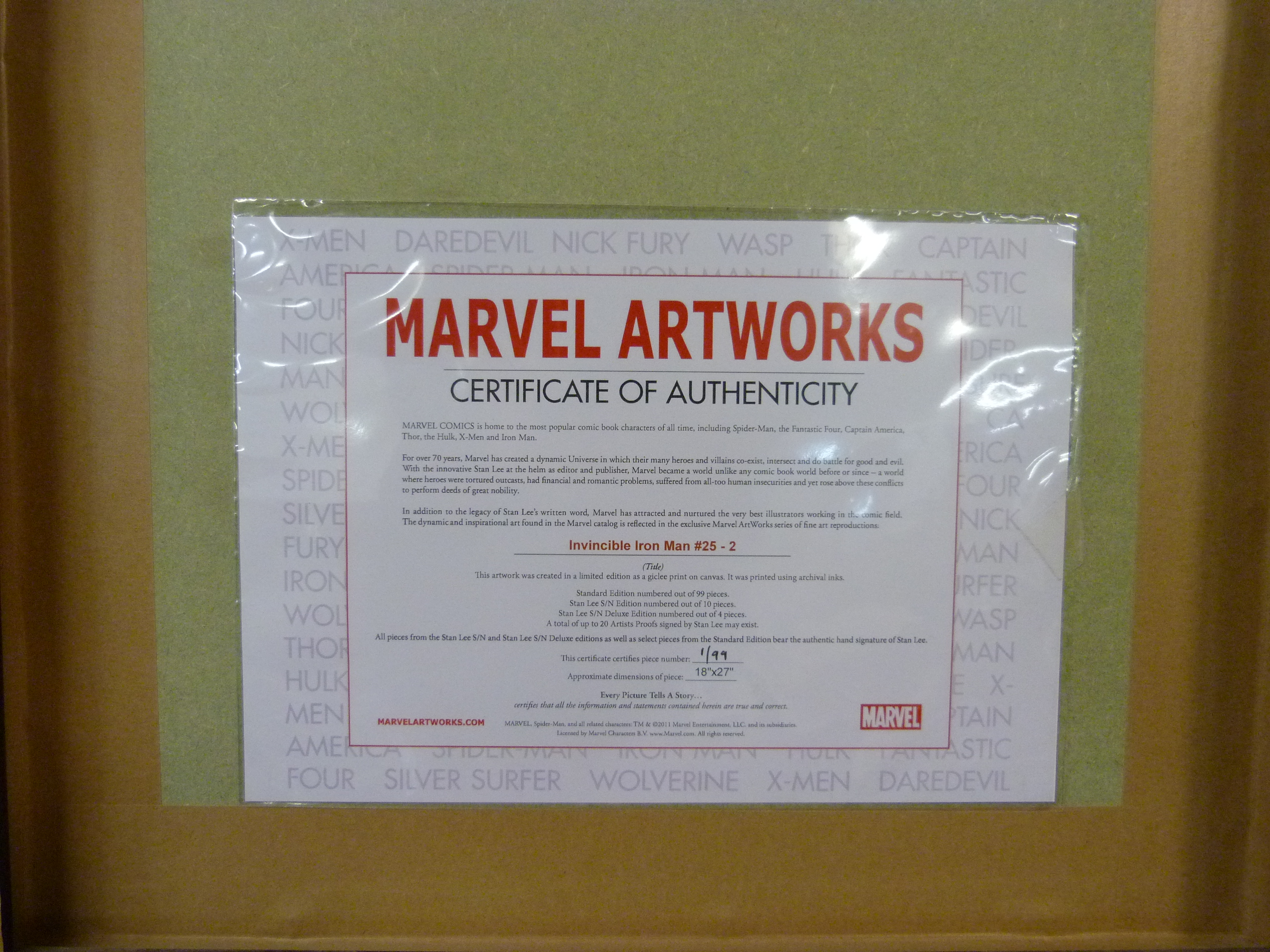 Stan Lee (American 1922-2018), Marvel Comics Invincible Iron Man, signed limited edition giclee - Image 6 of 6