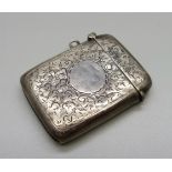 A silver vesta case, Birmingham 1904