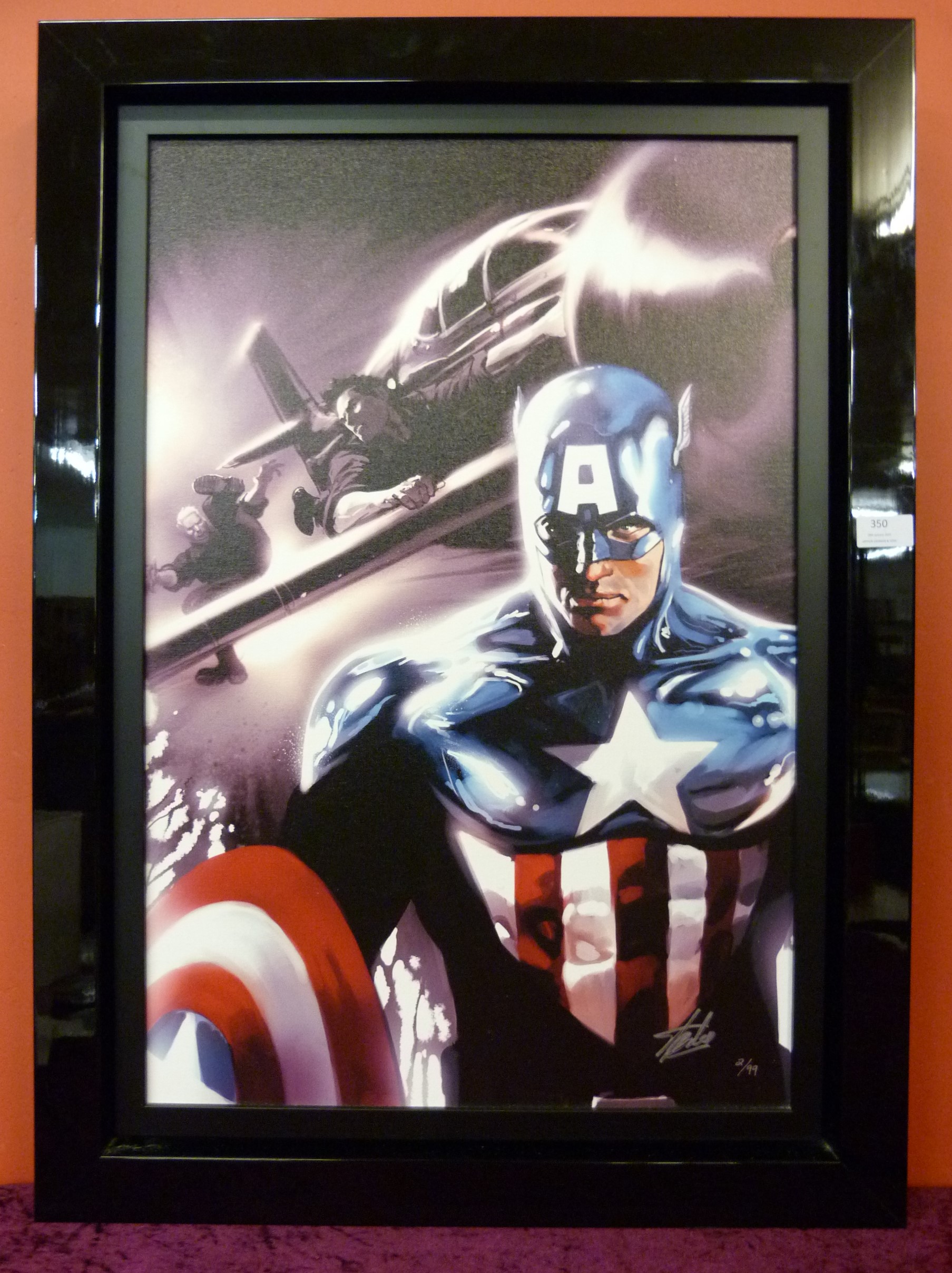 Stan Lee (American 1922-2018), Marvel Comics Captain America, signed limited edition giclee print on - Image 2 of 5