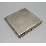 A silver Mappin & Webb cigarette case, Birmingham 1927, the inner case bears inscriptions, from