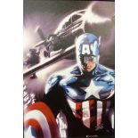 Stan Lee (American 1922-2018), Marvel Comics Captain America, signed limited edition giclee print on